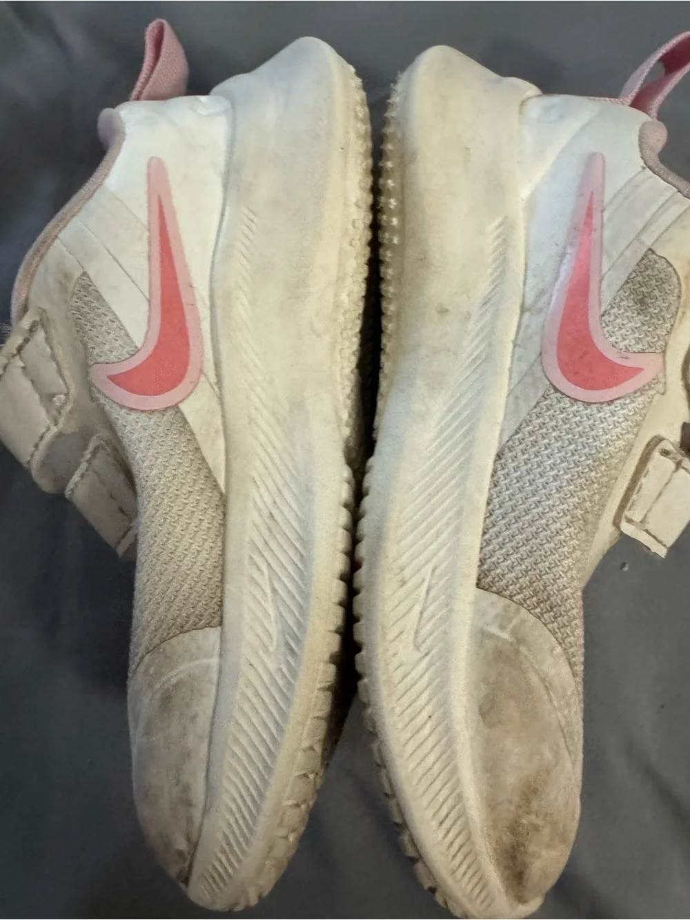 Nike Kids Cream and Pink Velcro Sneakers